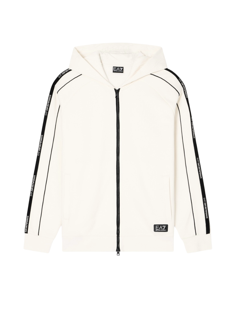 EA7 - Felpa Bianca con Cappuccio Logo Series