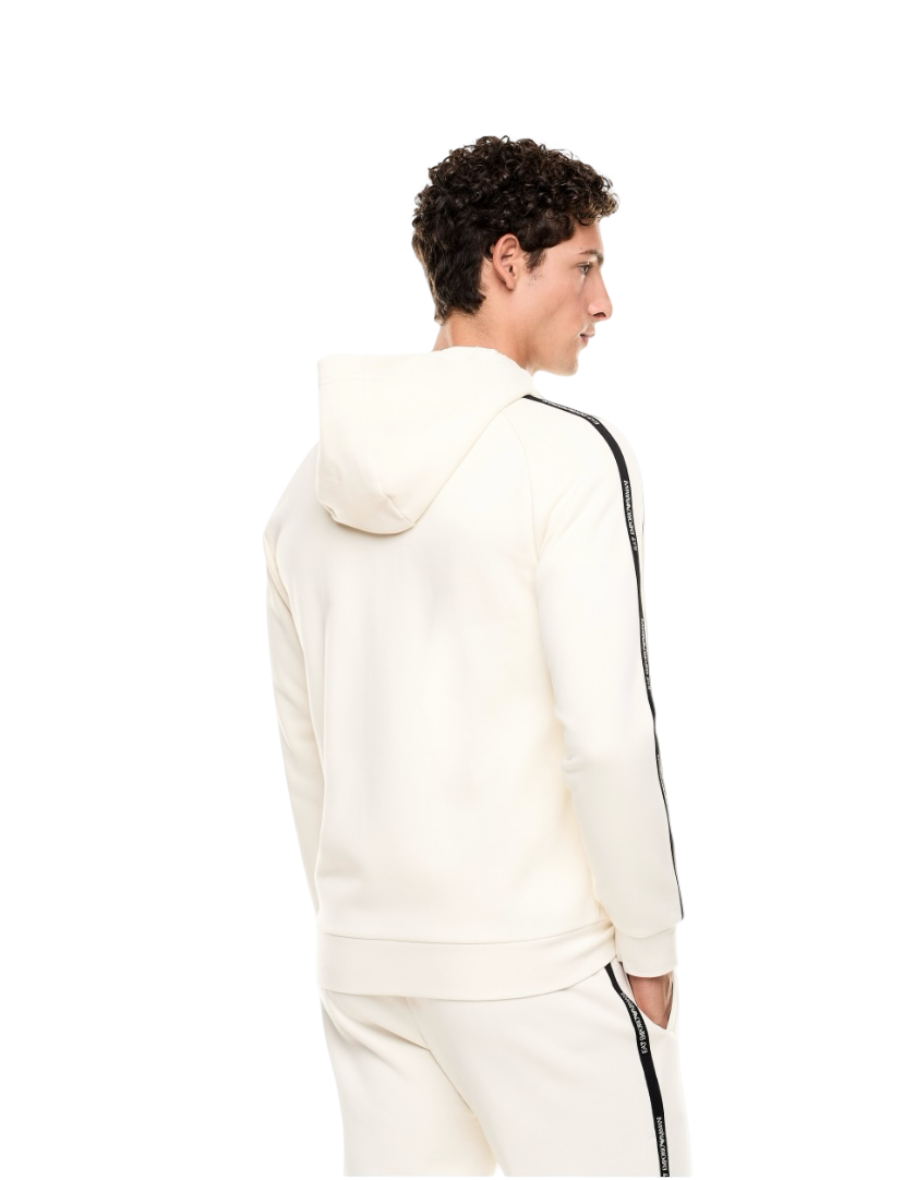 EA7 - Felpa Bianca con Cappuccio Logo Series