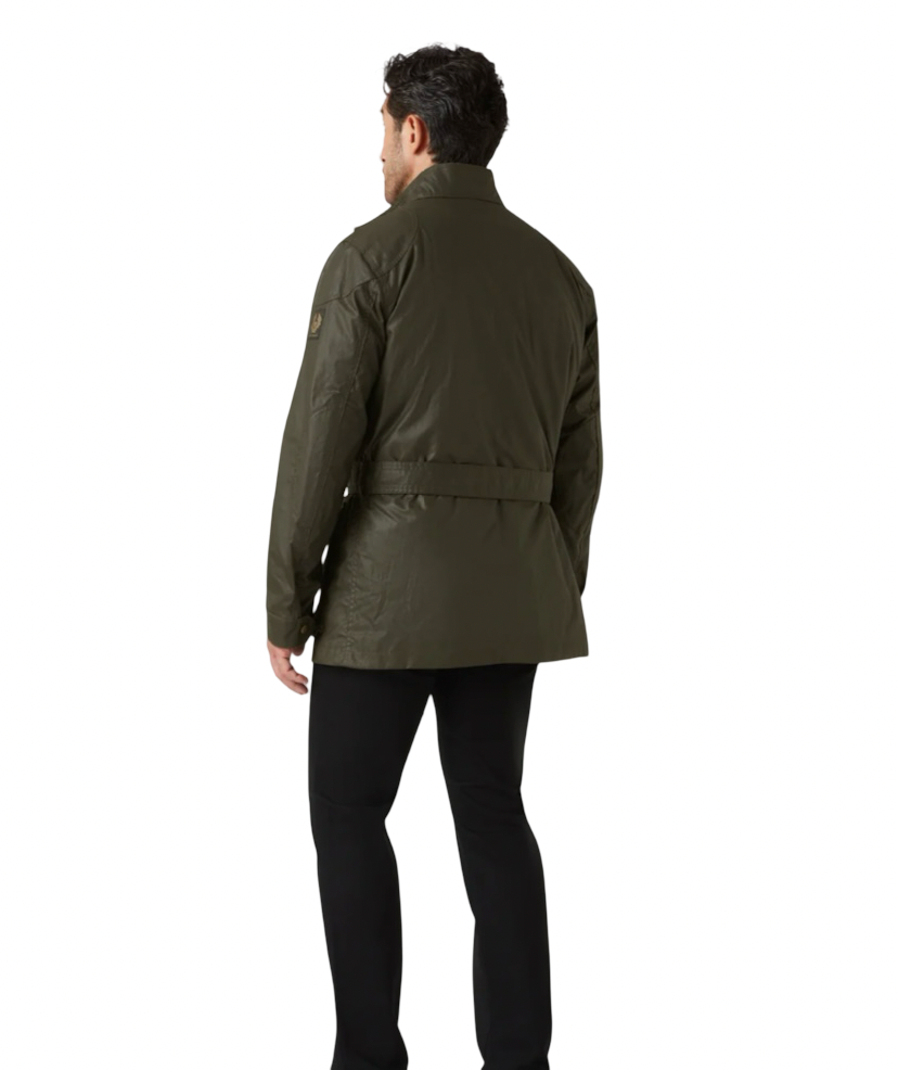 BELSTAFF - Giacca Trialmaster Verde Oliva in Cotone Cerato