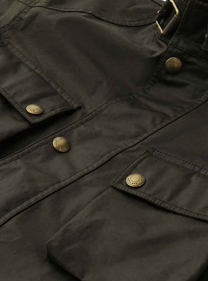 BELSTAFF - Giacca Trialmaster Verde Oliva in Cotone Cerato