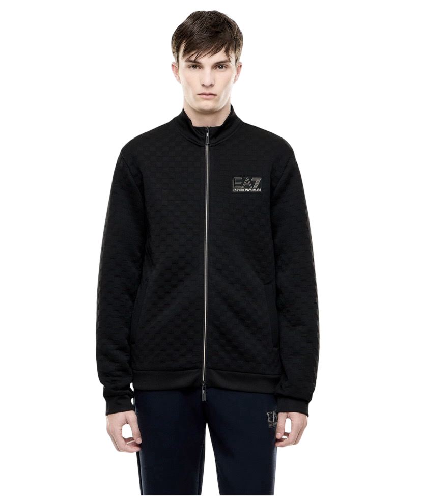 EA7 - Felpa Nera Premium Label Full Zip