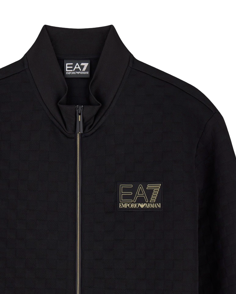 EA7 - Felpa Nera Premium Label Full Zip