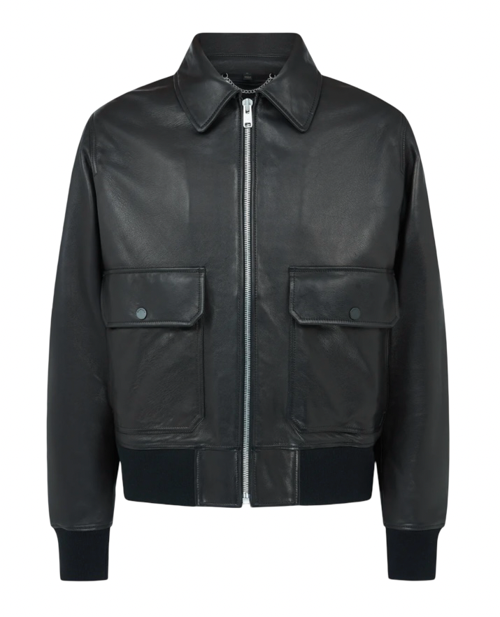 BELSTAFF - Giacca di Pelle Nera Pilot