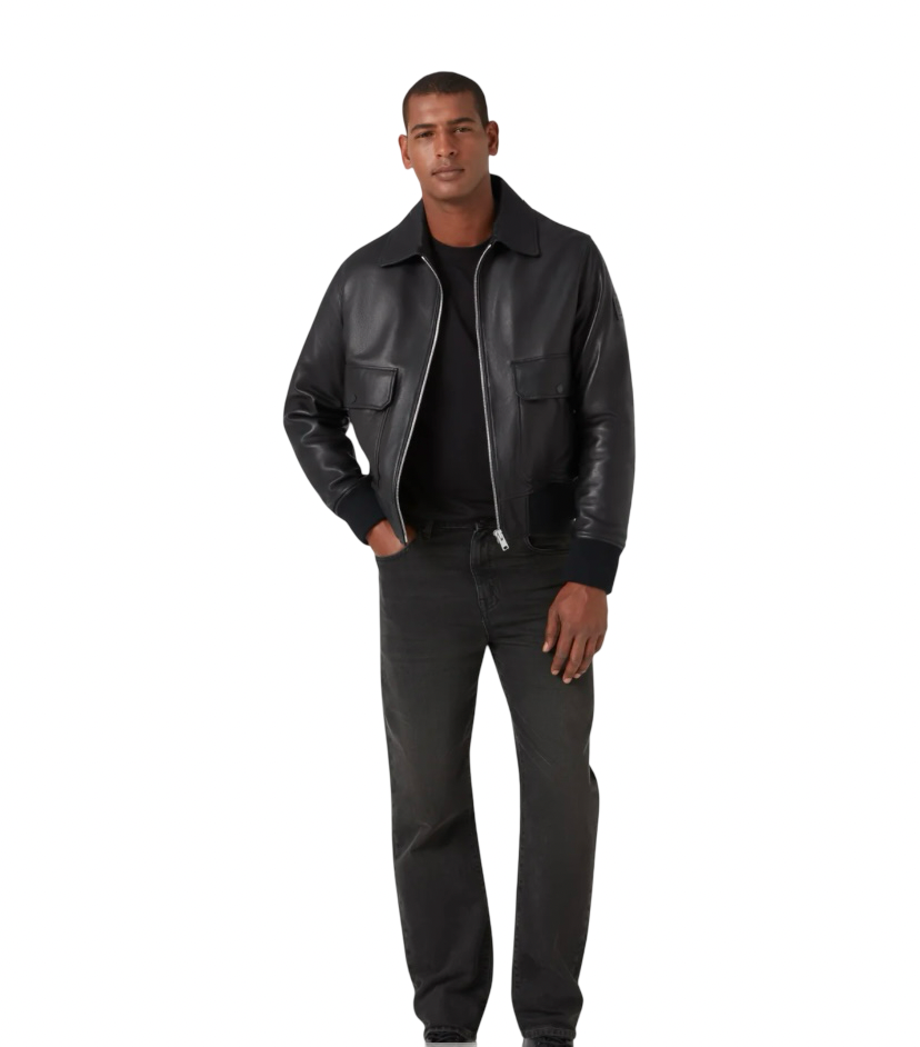 BELSTAFF - Giacca di Pelle Nera Pilot