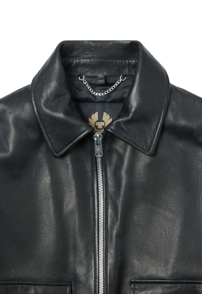 BELSTAFF - Giacca di Pelle Nera Pilot