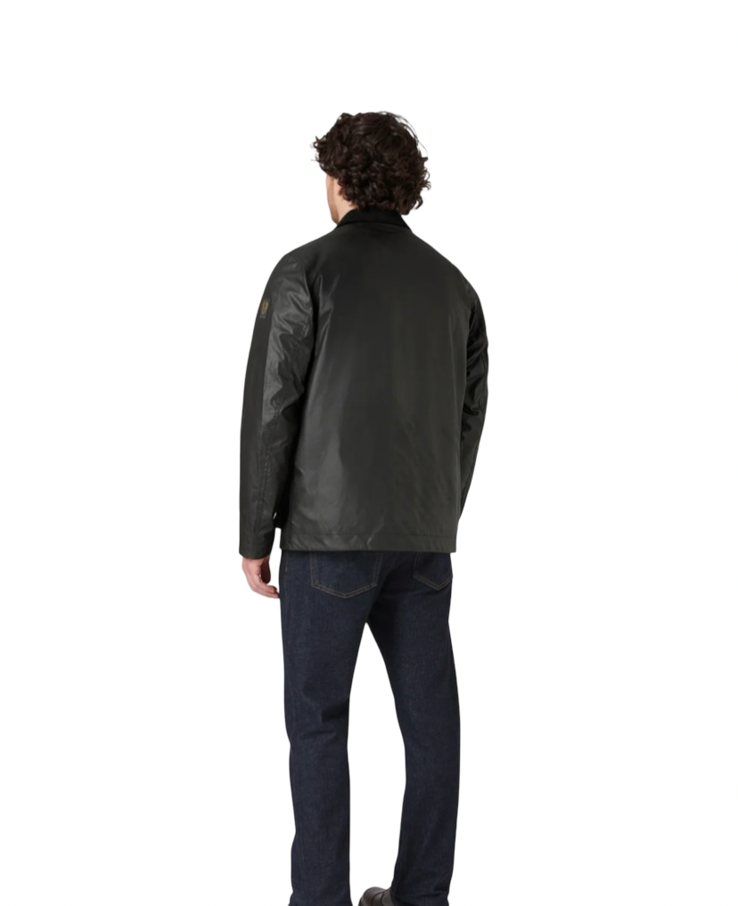 BELSTAFF - Giacca Incline Nera in Cotone Cerato