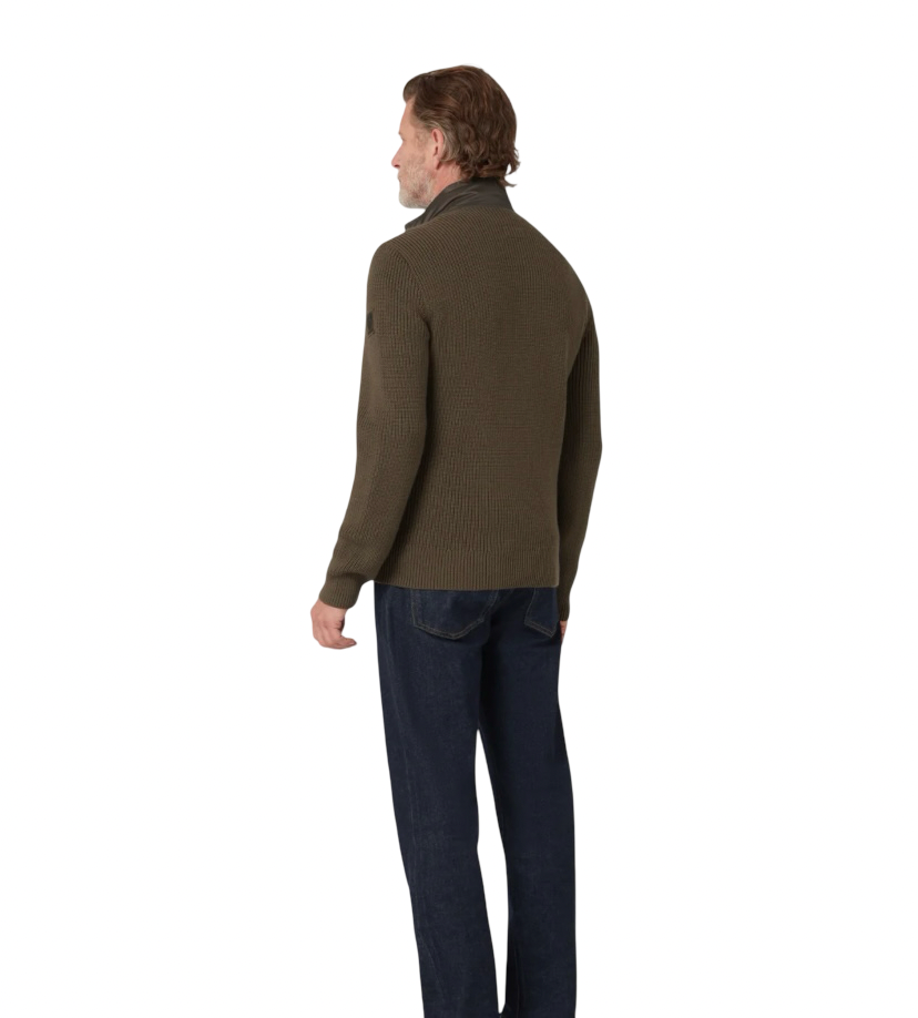 BELSTAFF - Cardigan Circuiteer Marrone con inserti in piumino