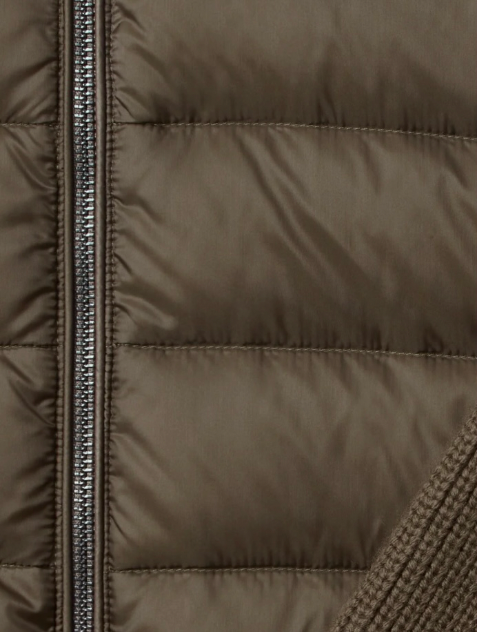 BELSTAFF - Cardigan Circuiteer Marrone con inserti in piumino