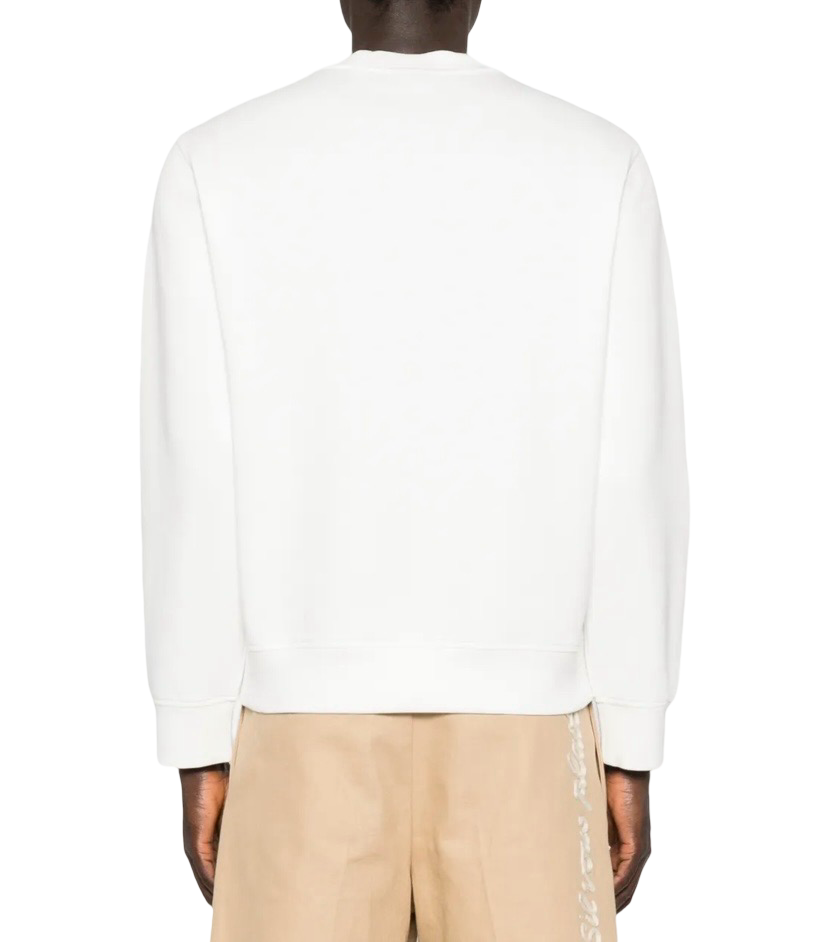 EMPORIO ARMANI - Felpa Bianca Essential in Doppio Jersey
