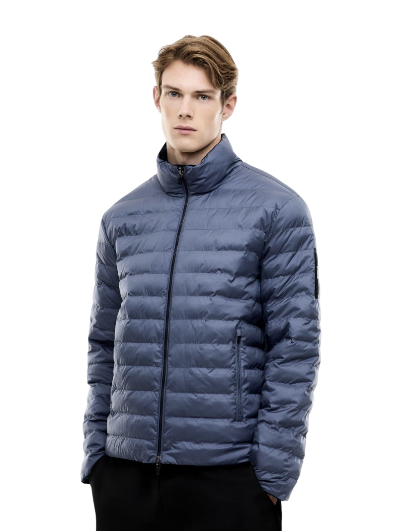 EA7 - Bomber Blu Reversibile in tessuto Tecnico Imbottito
