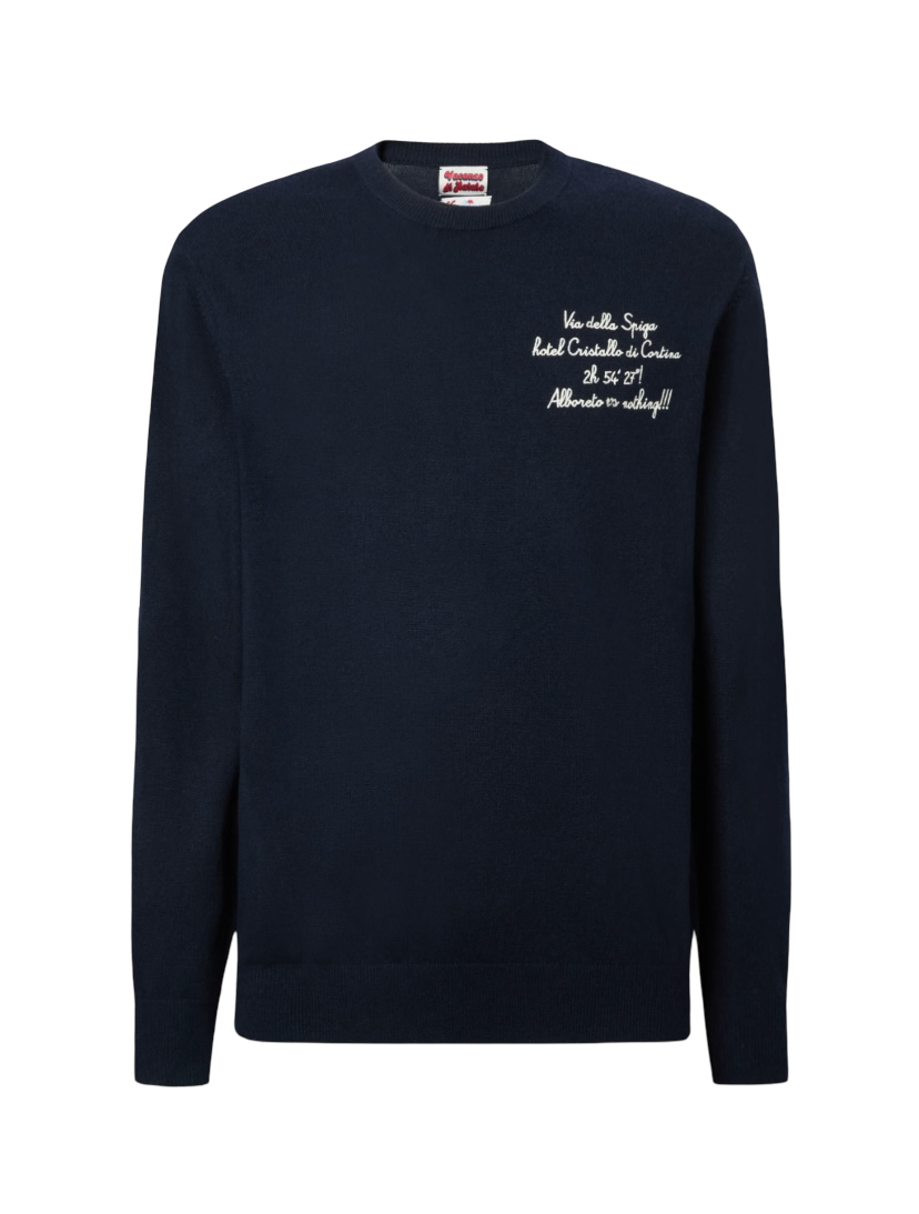 MC2 SAINT BARTH - Maglione Blu con ricamo Alboreto is Nothing