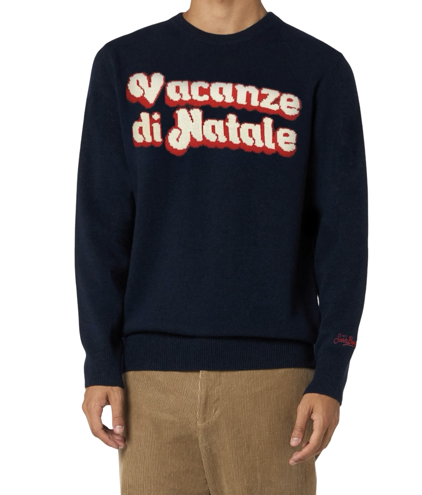 MC2 SAINT BARTH - Maglione Blu Vacanze Di Natale