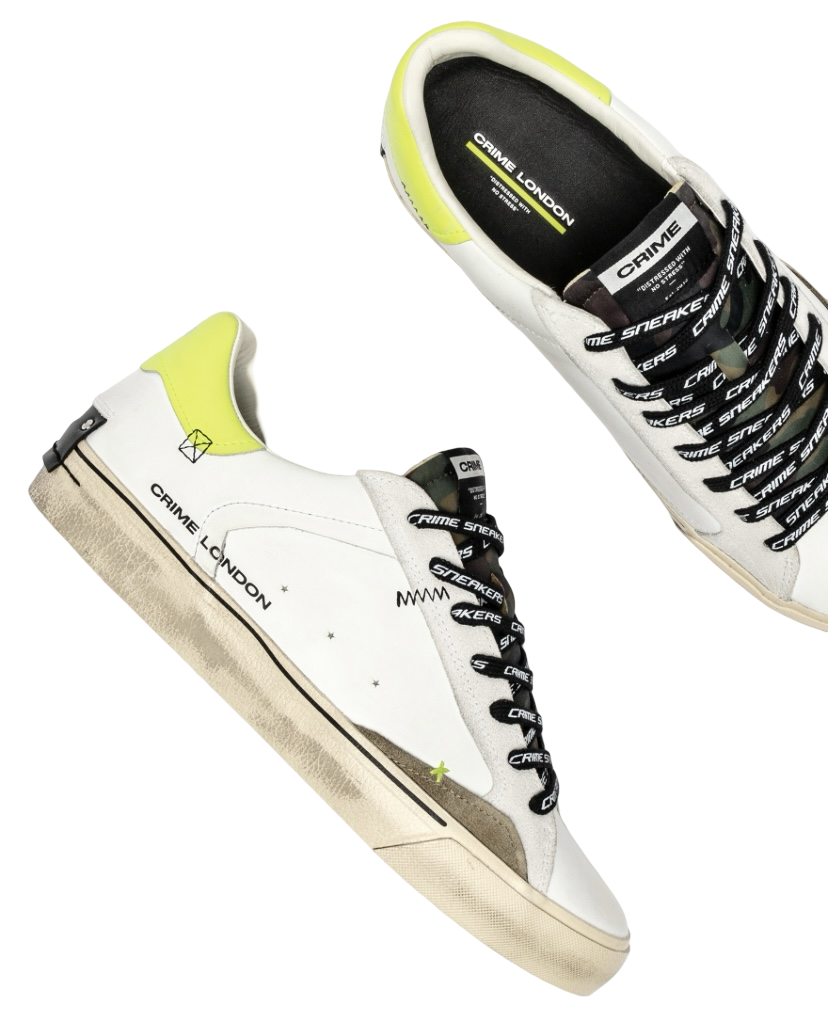 CRIME LONDON - Sneakers Deconstructed Camouflage Giallo