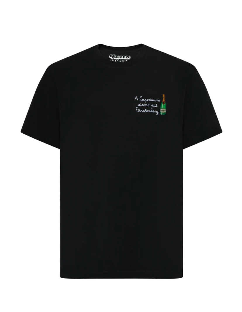 MC2 SAINT BARTH - T-shirt Nera Arnott con Ricamo A Capodanno Siamo Dai Fürstenberg