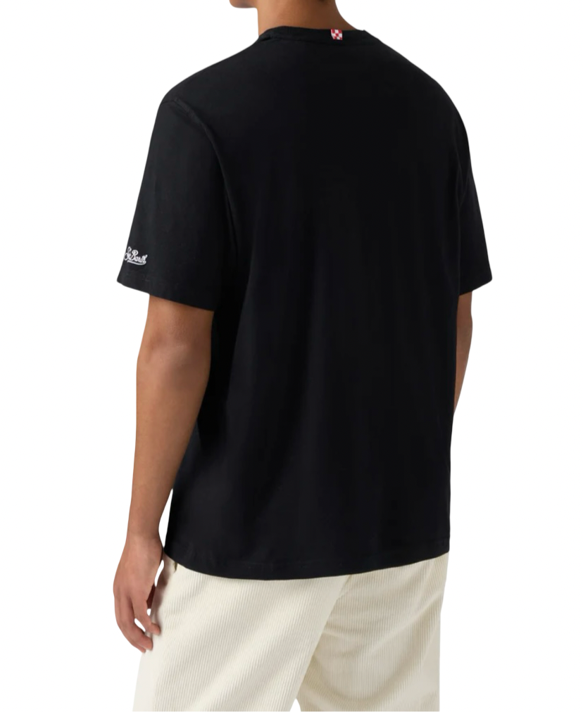 MC2 SAINT BARTH - T-shirt Nera Arnott con Ricamo A Capodanno Siamo Dai Fürstenberg