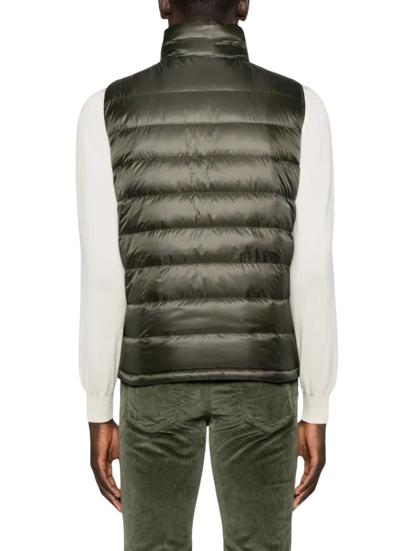 HERNO - Gilet Double Face Verde Militare e Beige