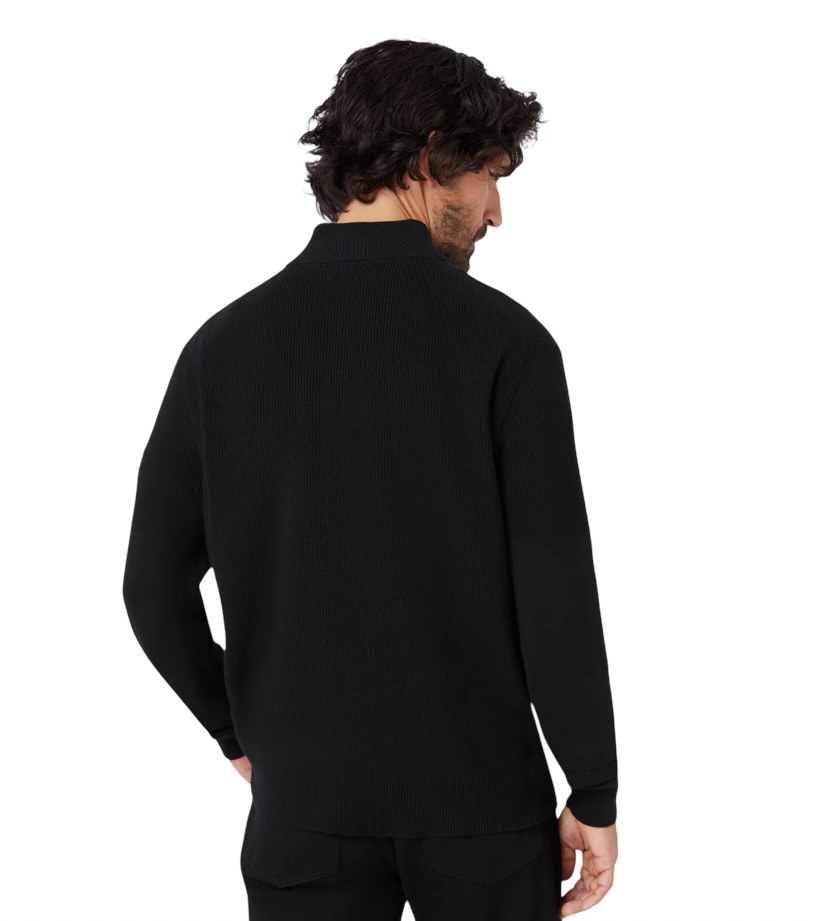 BELSTAFF - Maglione Nero Commander Mezza Zip