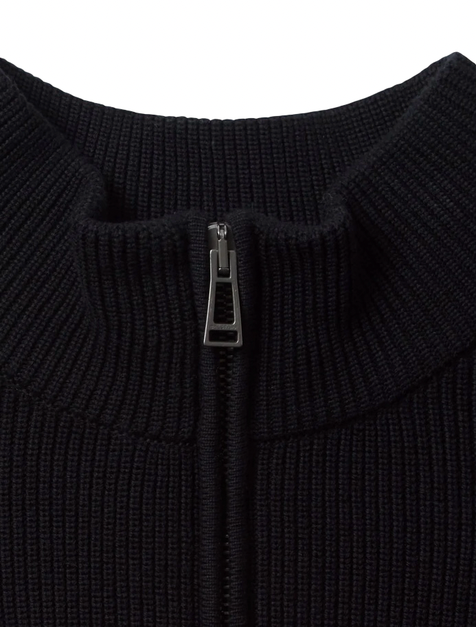 BELSTAFF - Maglione Nero Commander Mezza Zip