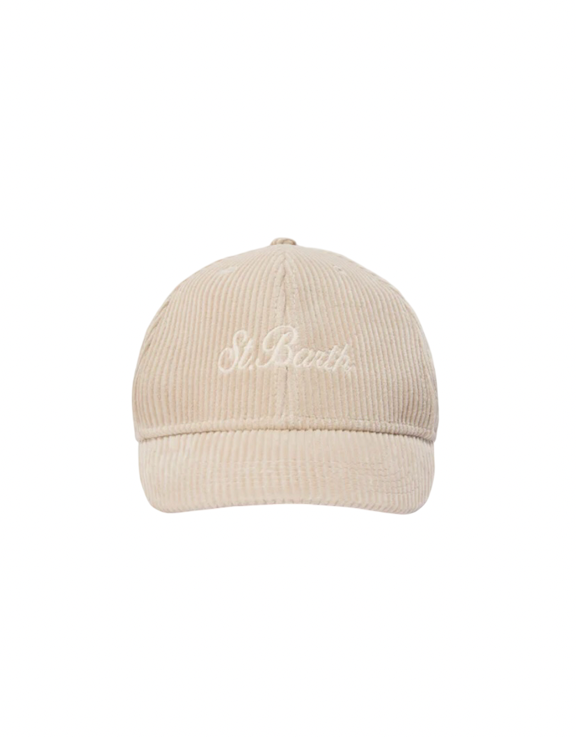 MC2 SAINT BARTH - Cappellino con visiera Baseball Corduroy in Velluto a coste Beige