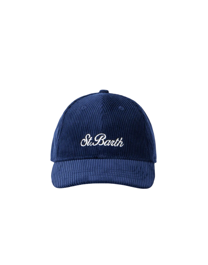 MC2 SAINT BARTH - Cappellino con visiera Baseball Corduroy in Velluto a coste Blu