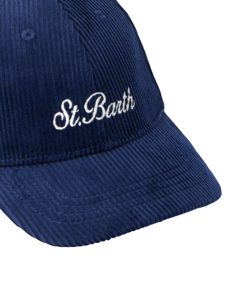 MC2 SAINT BARTH - Cappellino con visiera Baseball Corduroy in Velluto a coste Blu