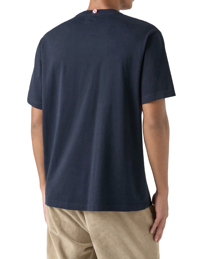 MC2 SAINT BARTH - T-shirt Blu Arnott con ricamo Stasera Vado a Caccia