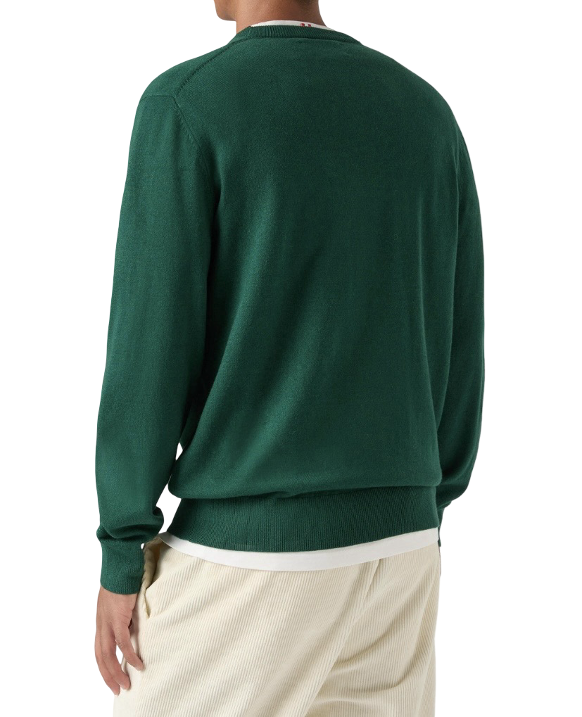 MC2 SAINT BARTH - Maglione Verde Heron Light Embry con ricamo Scrooge Fatturate