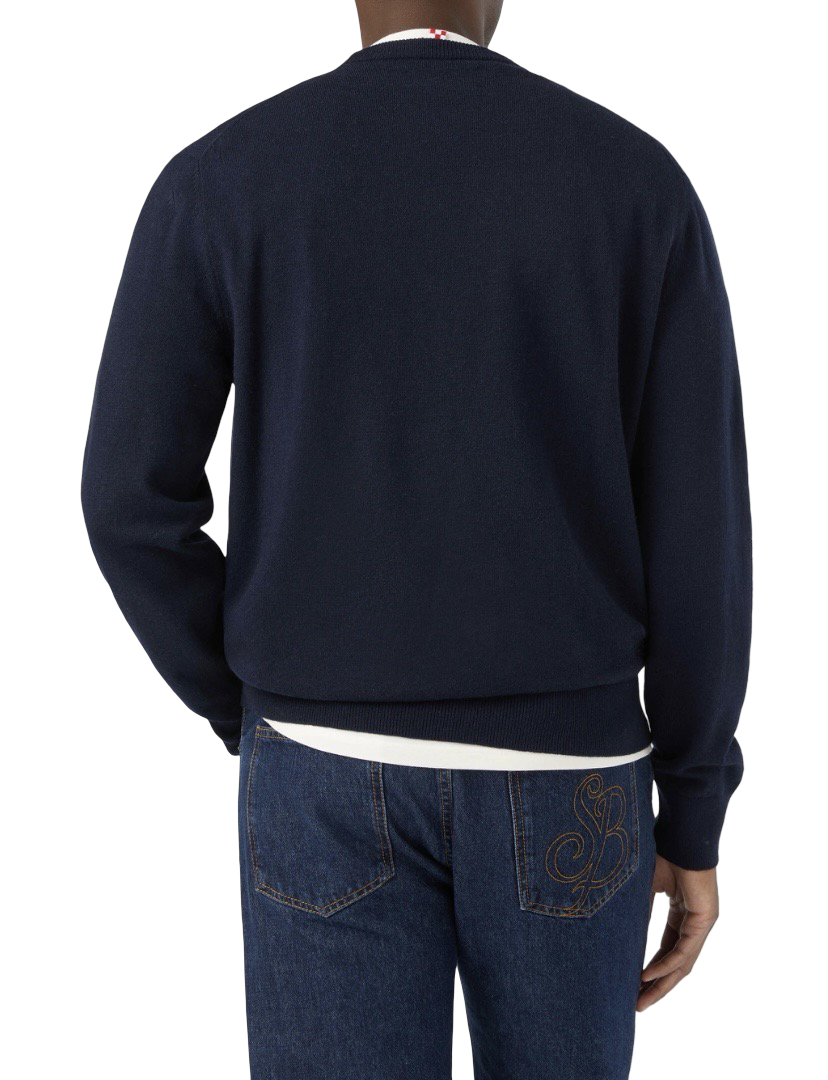 MC2 SAINT BARTH - Maglione Blu Heron Light Embry con ricamo Scrooge Family Sponsor