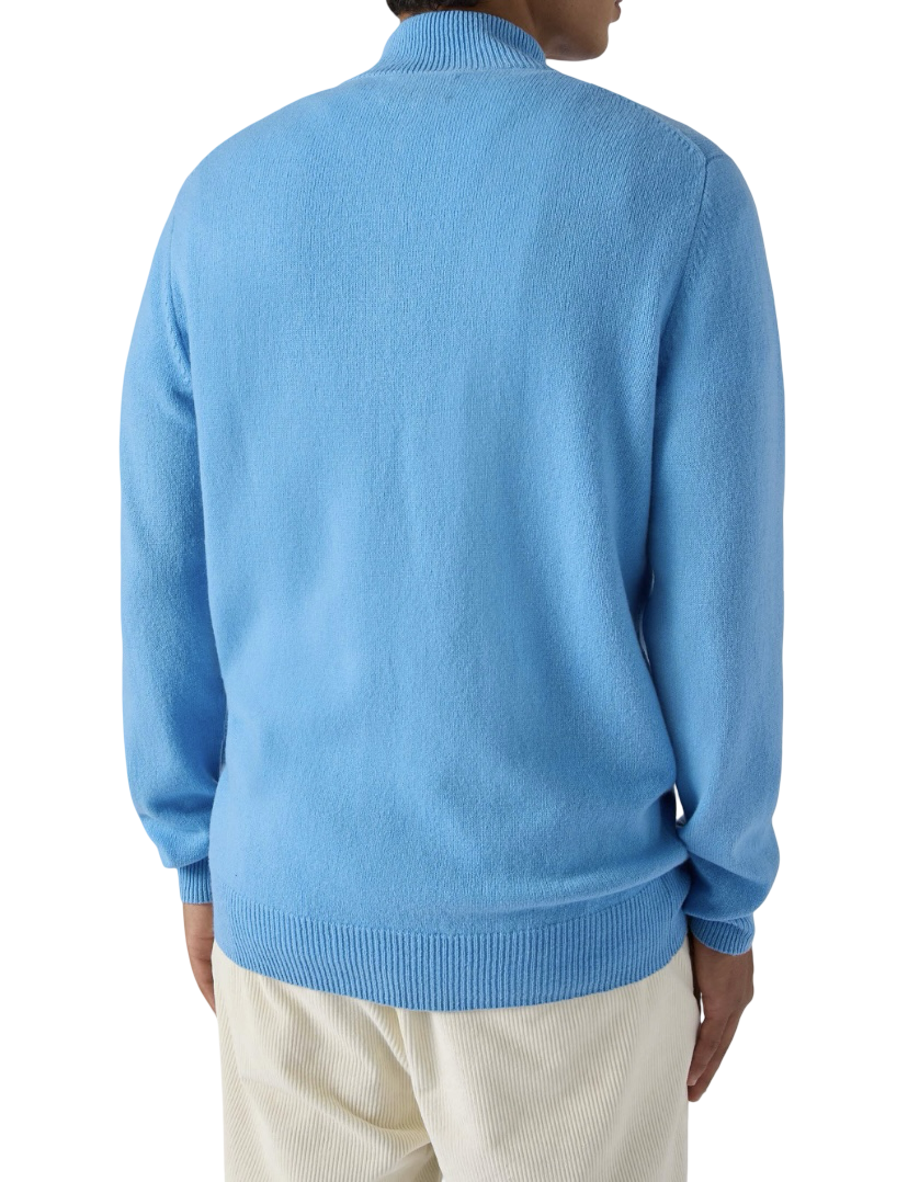 MC2 SAINT BARTH - Maglione Azzurro Polvere Mezza Zip Jermyn