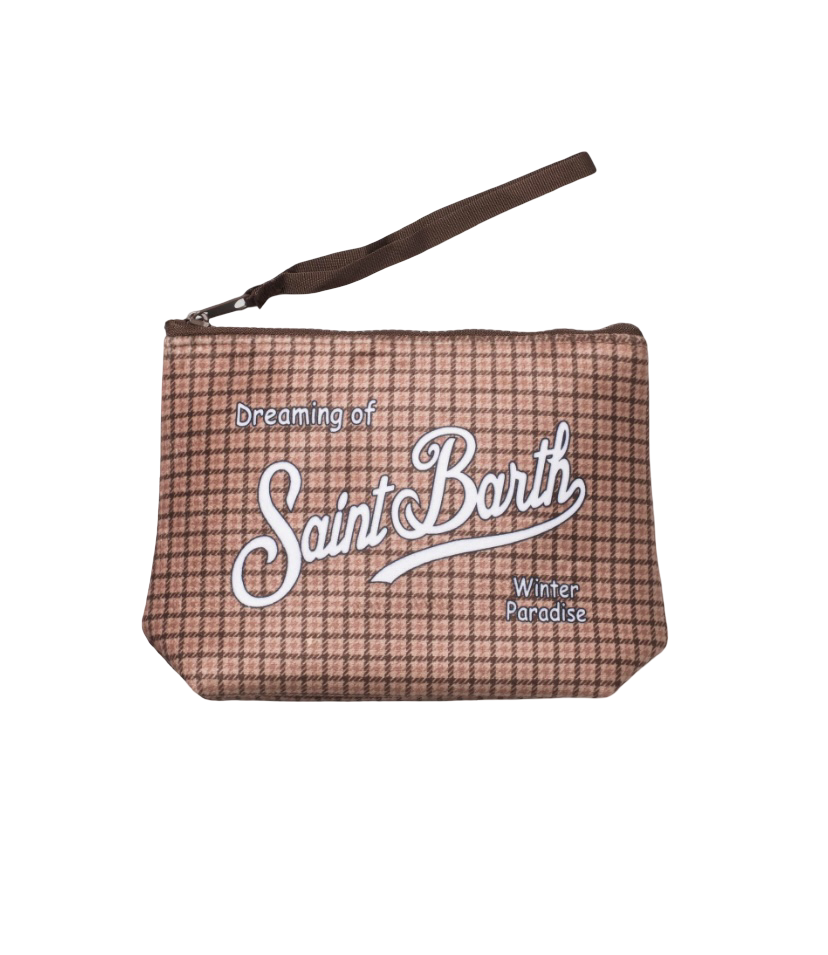 MC2 SAINT BARTH - Pochette Aline Pied De Poule Marrone e Beige