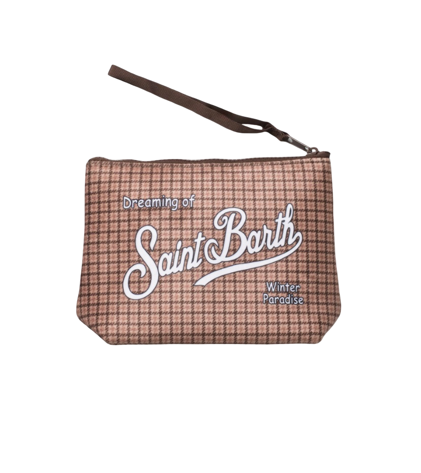 MC2 SAINT BARTH - Pochette Aline Pied De Poule Marrone e Beige