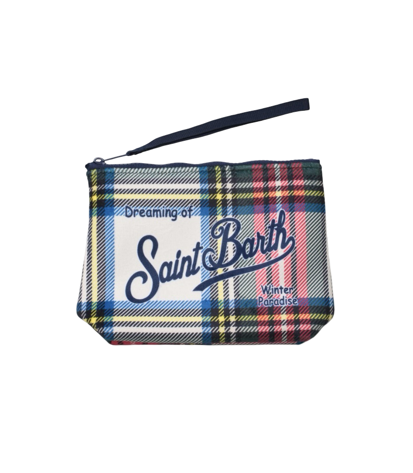 MC2 SAINT BARTH - Pochette Aline Tartan Bianco