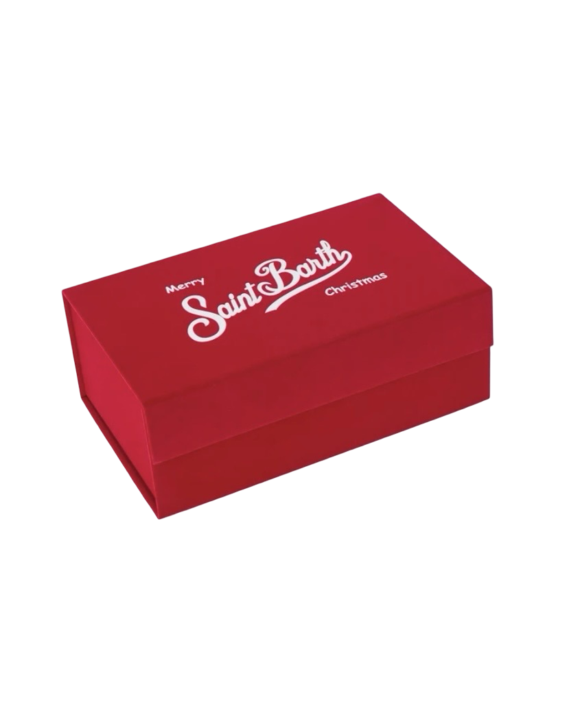 MC2 SAINT BARTH - Christmas Box Cappellino Beige e Pochette Pied de Poule