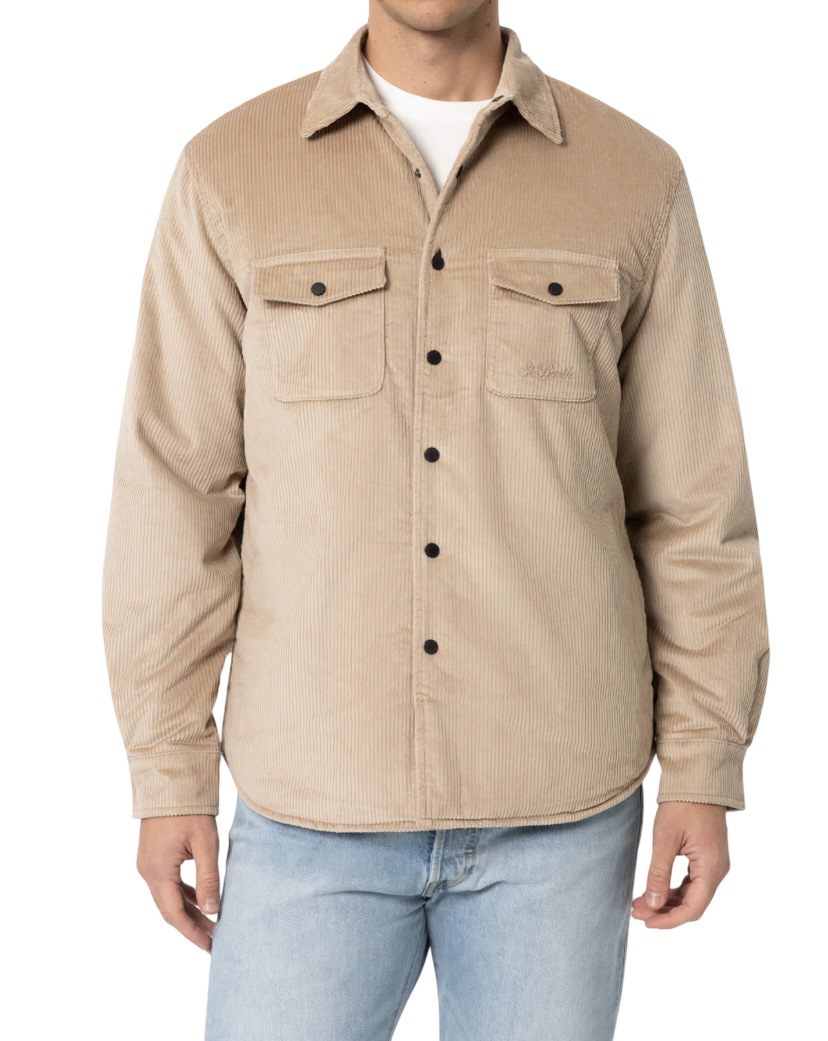 MC2 SAINT BARTH - Camicia Imbottita Beige in Velluto a Coste Chalet Corduroy
