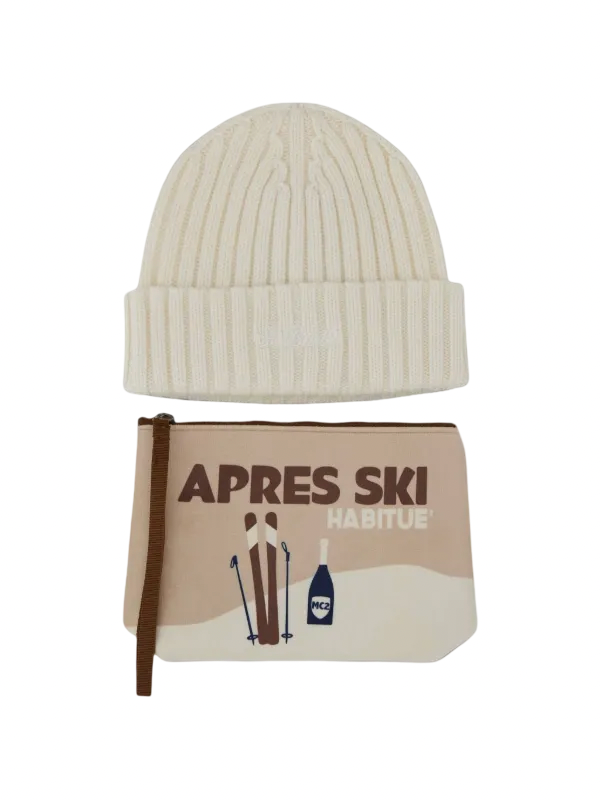 MC2 SAINT BARTH - Gift Box Cappellino Bianco e Pochette Apres Ski Habitué