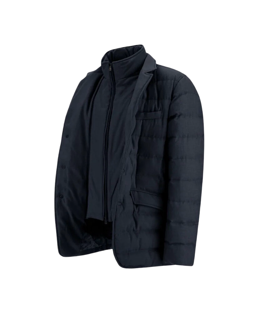 HERNO - Giacca Piumino Blu in Arendelle e Monogram