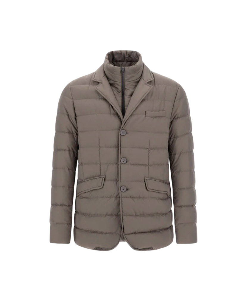 HERNO - Giacca Piumino Grigio in Arendelle e Monogram
