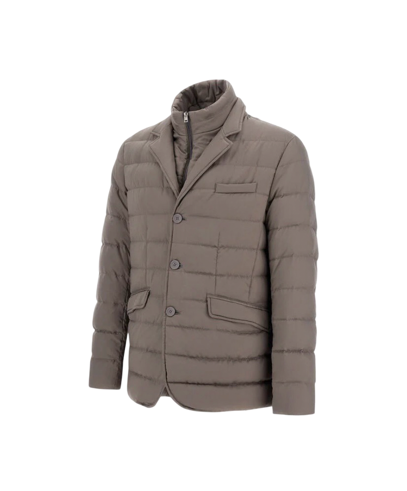 HERNO - Giacca Piumino Grigio in Arendelle e Monogram