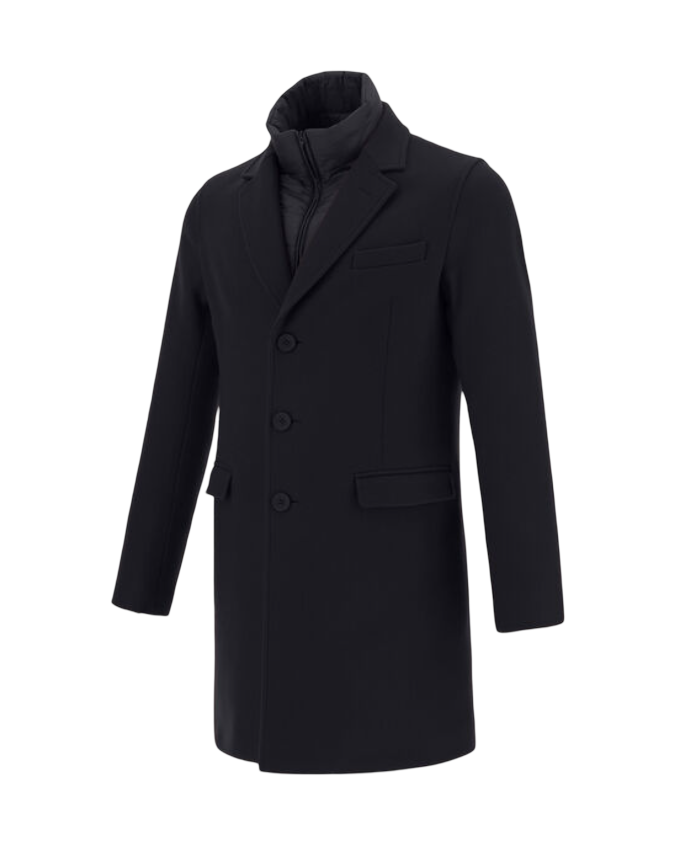 HERNO - Cappotto Nero con pettorina rimovibile