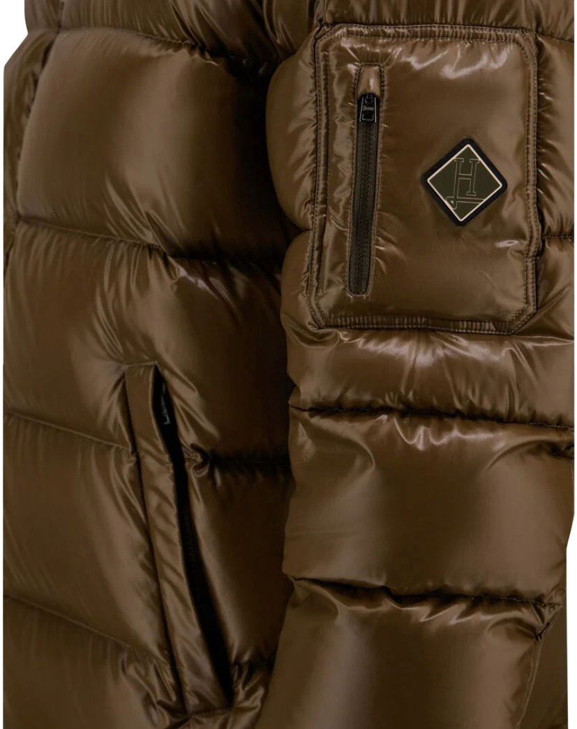 HERNO - Piumino Hero Verde Militare in Nylon lucido