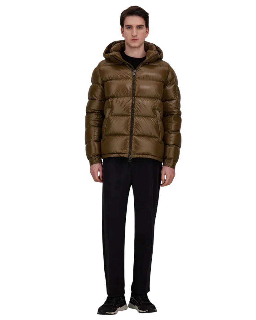 HERNO - Piumino Hero Verde Militare in Nylon lucido