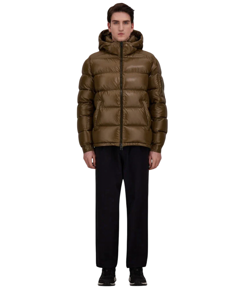 HERNO - Piumino Hero Verde Militare in Nylon lucido