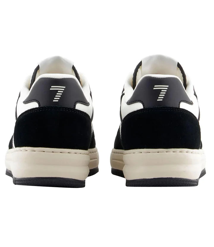 EA7 - Sneakers Bianche e Nere con inserti in Pelle