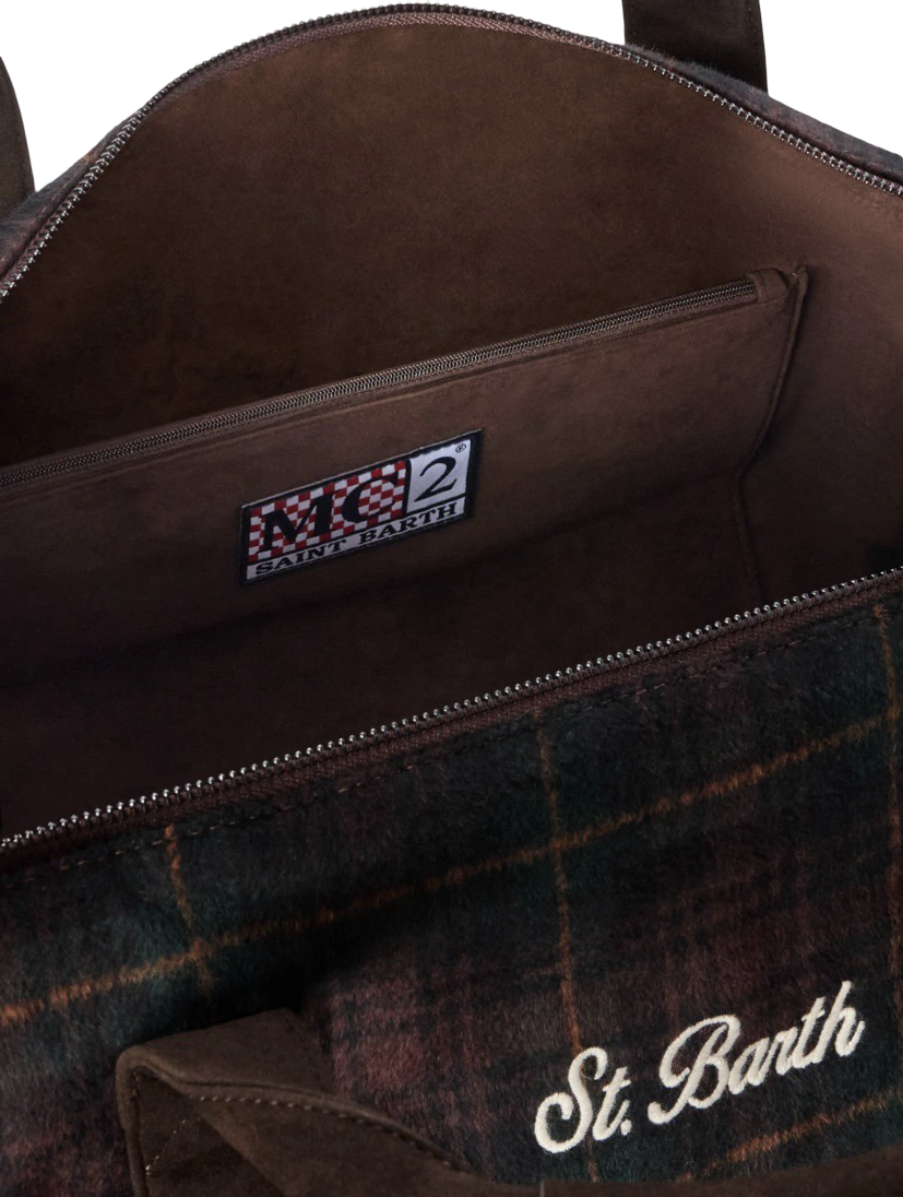 MC2 SAINT BARTH - Borsone Jetleg Marrone Tartan
