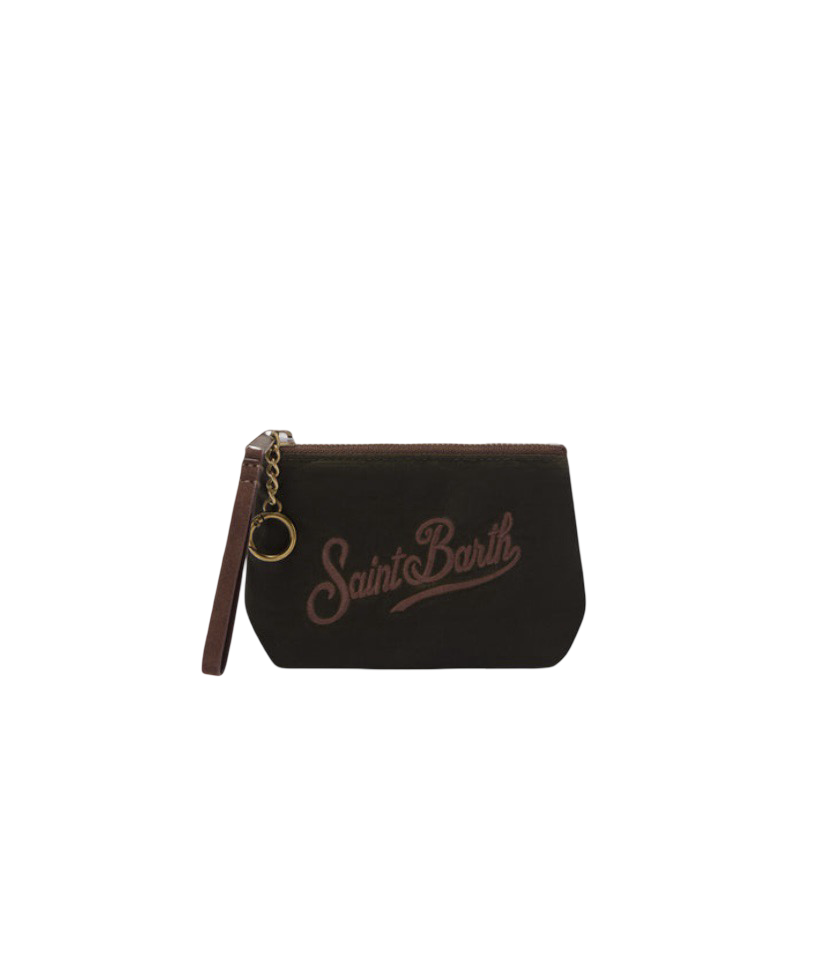 MC2 SAINT BARTH - Mini Pochette Aline Verde Militare in Tessuto Cerato