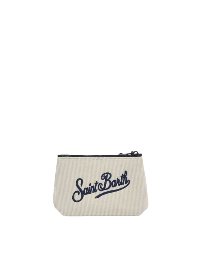 MC2 SAINT BARTH - Mini Pochette Aline Bianca in Velluto a Coste Corduroy