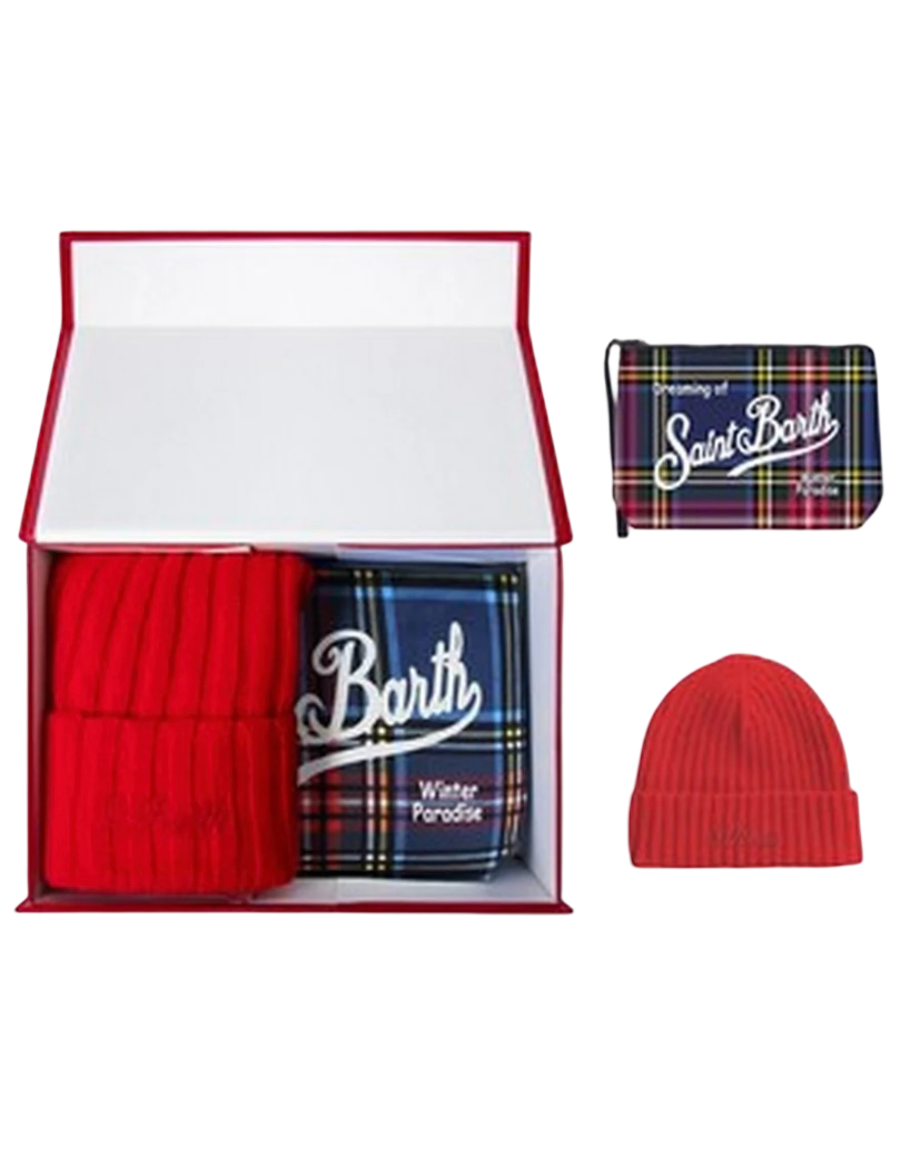 MC2 SAINT BARTH - Christmas Box Cappellino e Pochette Rossa