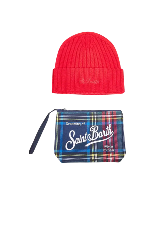 MC2 SAINT BARTH - Christmas Box Cappellino e Pochette Rossa