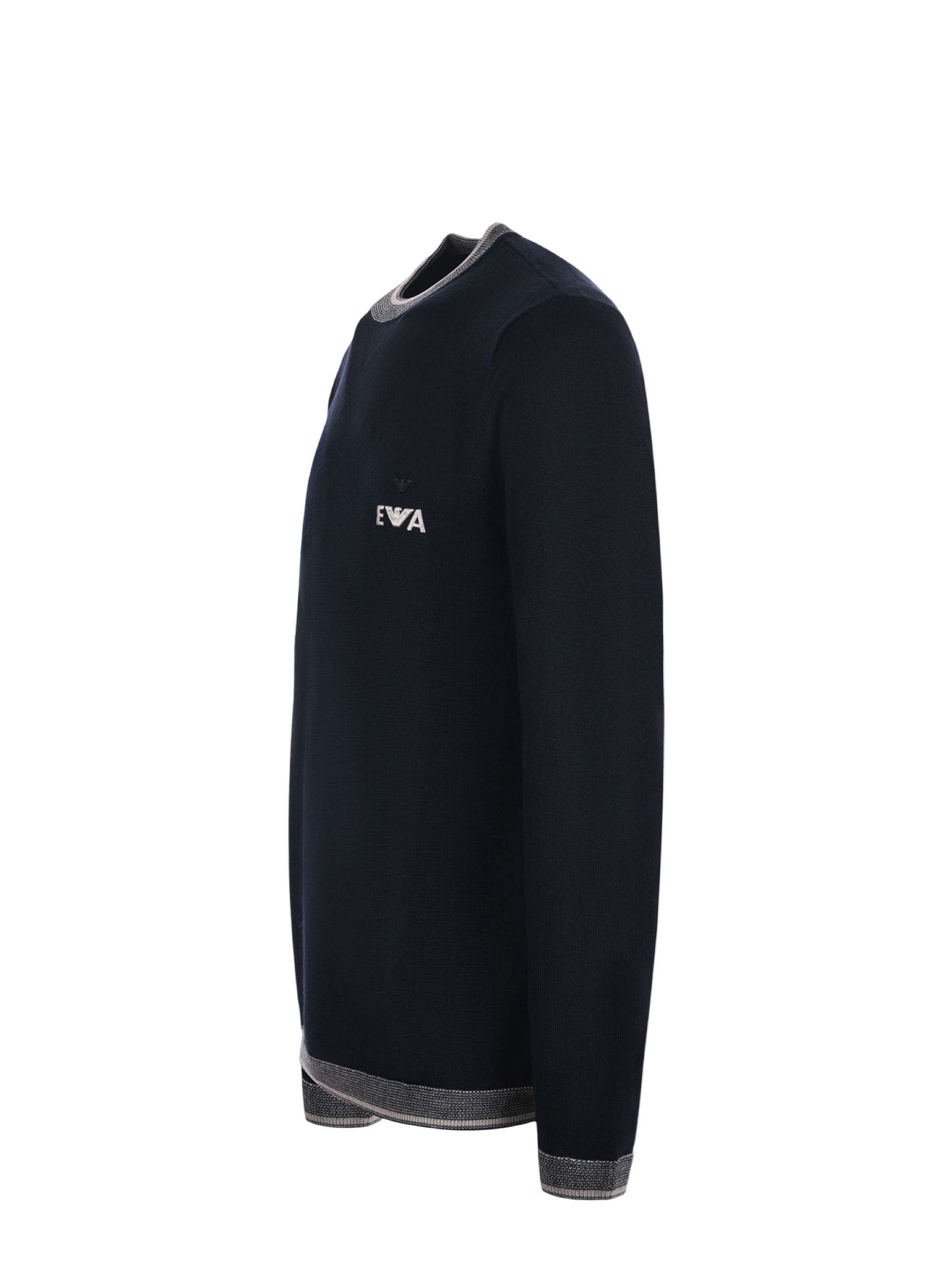 EMPORIO ARMANI - Maglione Blu con profili a contrasto