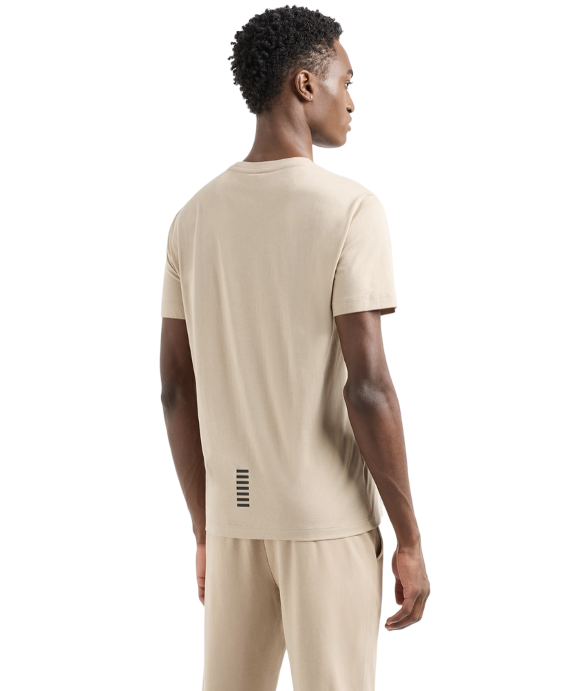 EA7 - T-shirt Beige Core Identity in Cotone Pima